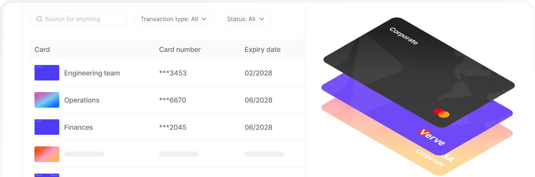 Card integration - manage USD virtual cards